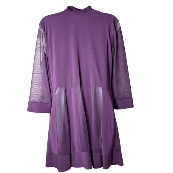R&M Size 10 Purple Sheer Mesh Open Front Jacket Longline Cardigan Y2K - Picture 4 of 7